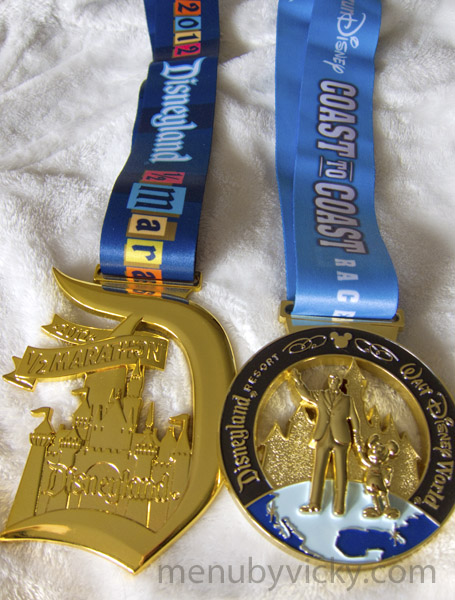 Disneyland and Coast to Coast medals 2012