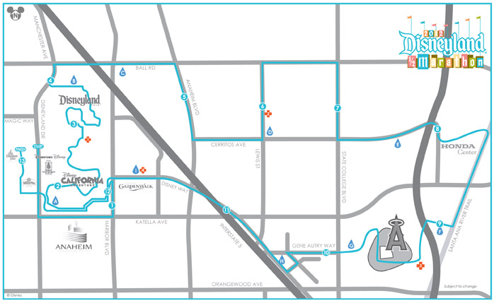 Disneyland 2012 Half Marathon - map