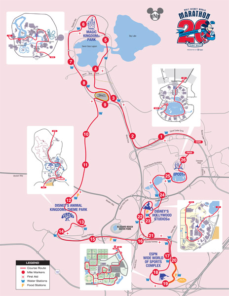 Disney World  2013 Marathon - Course Map