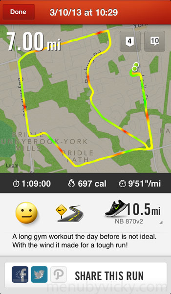 Nike+ Run Summary Screen